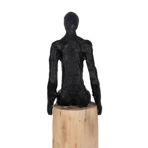 Figura Decorativa Negro Natural Hombre 14 x 10 x 66 cm