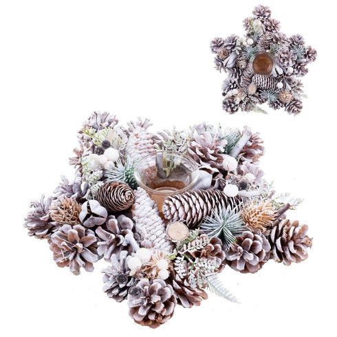 Portavelas Navideño Multicolor Plástico Foam 28 x 28 x 7 cm