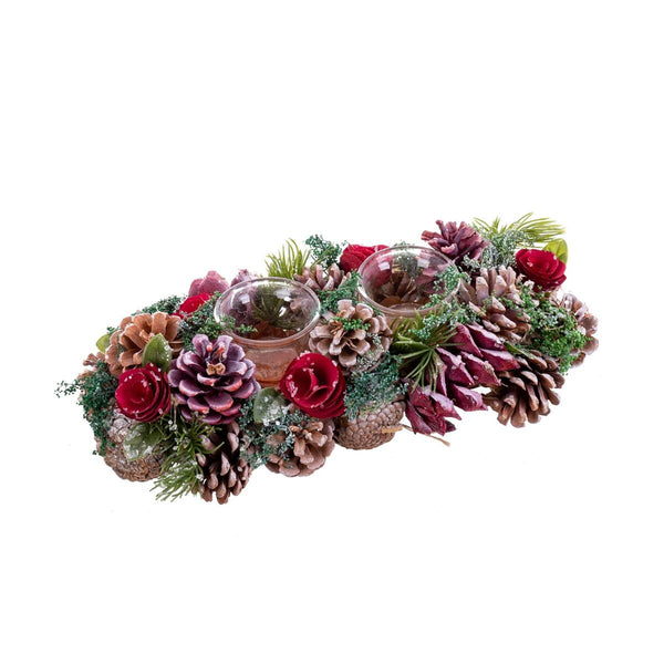 Portavelas Navideño Rojo Multicolor Plástico Foam 31 x 14 x 8 cm