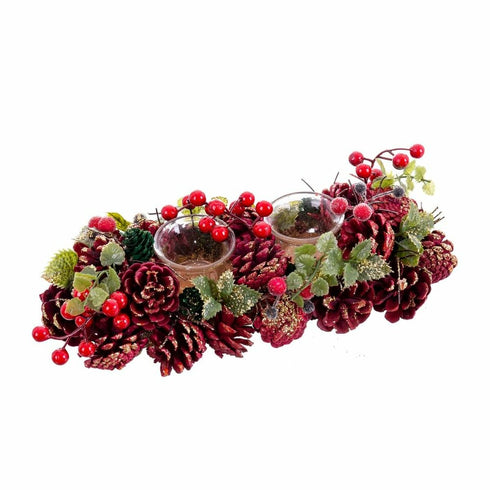 Portavelas Navideño Rojo Multicolor Plástico Foam 31 x 14 x 8 cm