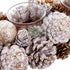 Portavelas Navideño Blanco Dorado Plástico Foam 38 x 15 x 8,5 cm