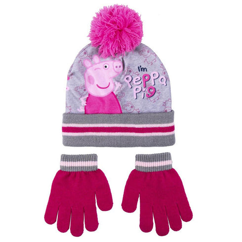 Gorro y Guantes Peppa Pig Gris