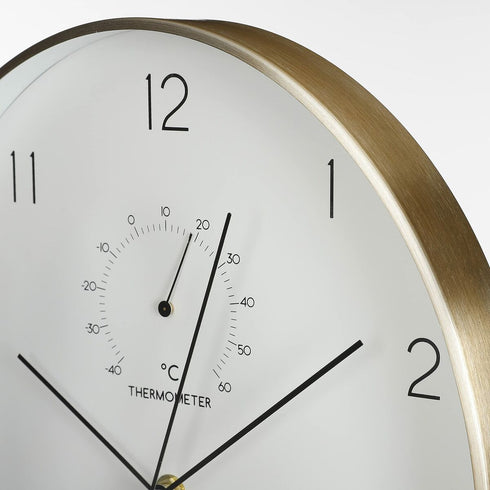 Reloj de Pared Mica Decorations Andy Ovalado Blanco Aluminio Ø 35 x 4.5 cm