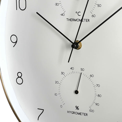 Reloj de Pared Mica Decorations Andy Ovalado Blanco Aluminio Ø 35 x 4.5 cm