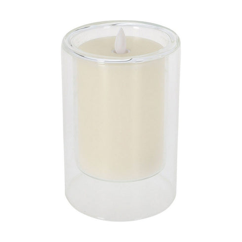 Vela LED Ø 10 cm Vaso de Cristal