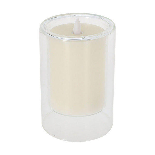 Vela LED Ø 10 cm Vaso de Cristal