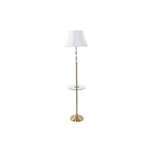 Lámpara de Pie DKD Home Decor Dorado Metal Algodón Blanco Mármol 50 W (40 x 40 x 162 cm)