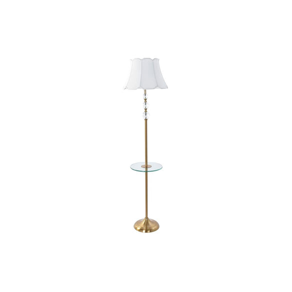 Lámpara de Pie DKD Home Decor Dorado Metal Algodón Blanco Mármol 50 W (40 x 40 x 162 cm)