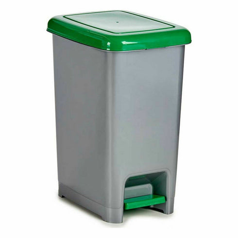 Cubo de Basura para Reciclaje Con pedal Verde Plástico (8 Unidades)