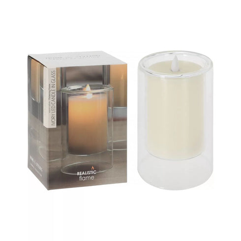 Vela LED Ø 10 cm Vaso de Cristal