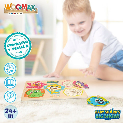 Puzzle Animales Baby Shark + 2 Años (12 Unidades)