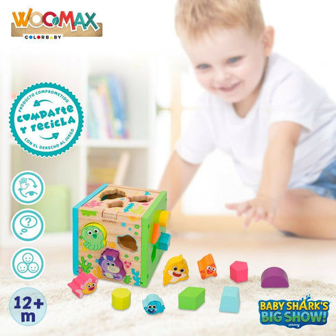 Puzzle Infantil de Madera Baby Shark Formas 15 Piezas 15 x 15 x 15 cm (6 Unidades)