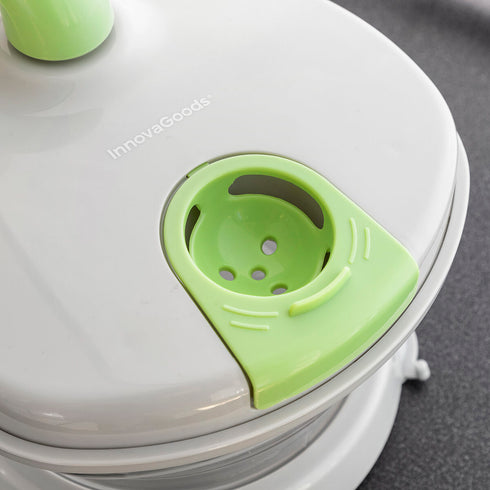 Centrifugadora, Picadora y Mezcladora Manual 4 en 1 con Accesorios y Recetas Chopix InnovaGoods